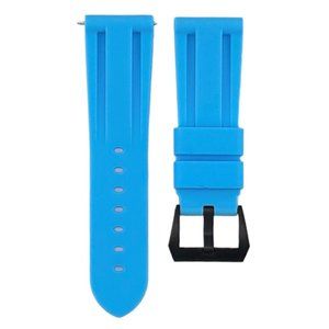HORUS 26mm Rubber Strap - Miami Blue/PVD Black Buckle - Luxury Watch Band